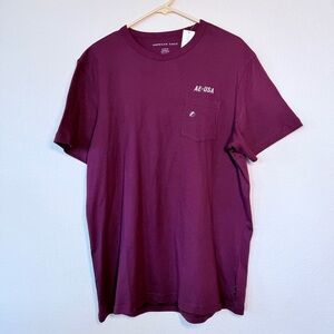 American Eagle (AE-USA) Men’s Maroon Pocket T-shirt Size LT (Large Tall) NWT